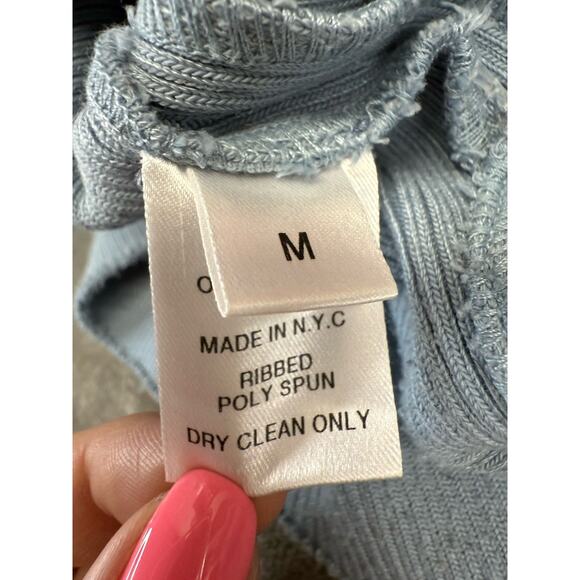 Orseund Iris Bustier Off Shoulder Ribbed Knit Sweater Top Blue M Cotton Blend - Picture 12 of 12